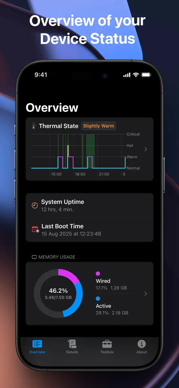 Status Monitor iPhone screenshot 1 (placeholder)